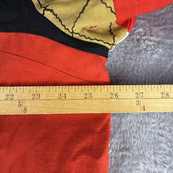 Vtg Allure Patchwork Blazer Jacket 1X Boho Peasant Embroidered Cotton Flax Blend - Picture 7 of 8